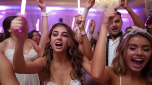 Private Party DJ: Your Guide to Event Entertainment 8 "Crowd of partygoers dancing with glow sticks to a Private Party DJ set