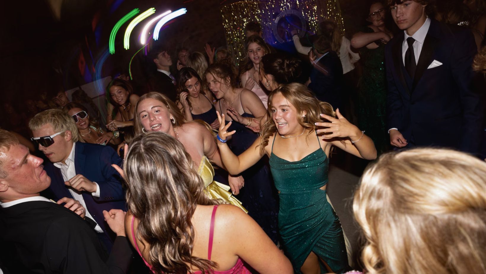 Wedding DJ in West Michigan creating an energetic dance floor with guests celebrating late into the night